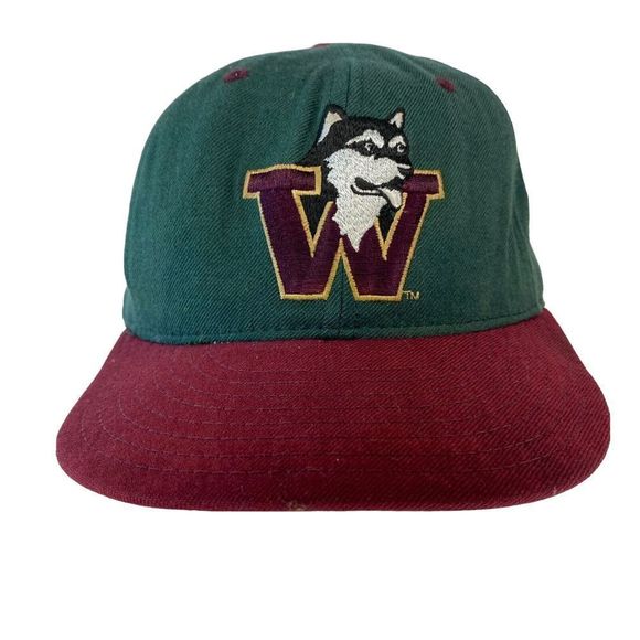 Vintage Washington Huskies Hat New Era Wool 5950 Model Fitted 7 3/8 UW Baseball - Picture 1 of 6